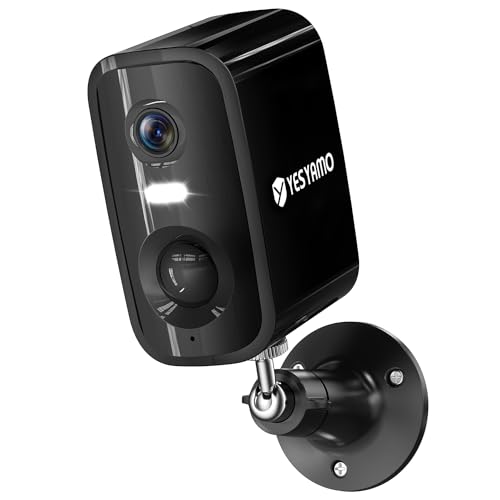 YESYAMO 2K Überwachungskamera Aussen Akku WLAN Kamera Überwachung Outdoor Akku Außen/Innen, Farbige Nachtsicht, IP66, KI & PIR Bewegungsmelder, Ton- & Lichtalarm, 2-Wege-Audio, 2,4G WLAN von YESYAMO