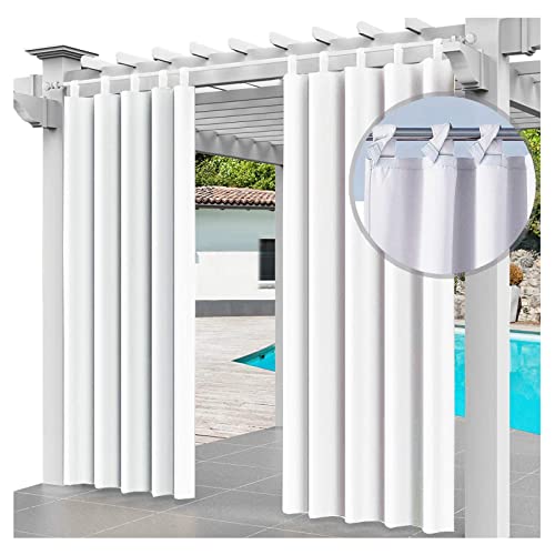 Outdoor Vorhang Wetterfest und Sonnenschutz Outdoor Vorhänge Wasserdicht Outdoor Vorhang Klettverschluss Geeignet für Fenster Pavillons und Balkone vorhänge Sichtschutz,1 Panele,162*244cm（W*H） von YEVENR