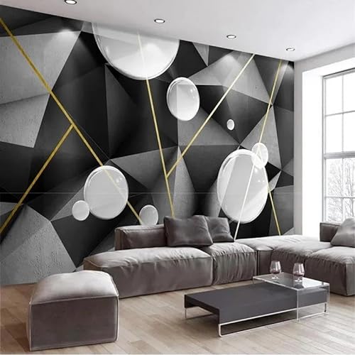 YEWIER Fototapete 3d wohnzimmer tapete dreidimensionale geometrische gold linie schlafzimmer heimdekoration TV hintergrund wall art sticker von YEWIER