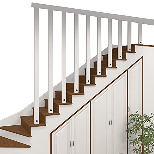 rutschfeste Holz handläufe für Innen treppen, Loft Treppen geländer für ältere Menschen, Haus Kindergarten Korridor Massiv Holz-Wandhalterungs geländer - Weiß von YFF-Handläufe