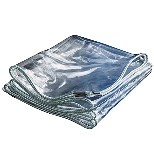 Transparente PVC wasserdichte Plane verdicken Regenschutz Tarp weicher Kunststoff Balkon Regen Vorhang Sonnenschutz Tarp mit Ösen 350gsm,2.1X6m von YFF-Plane