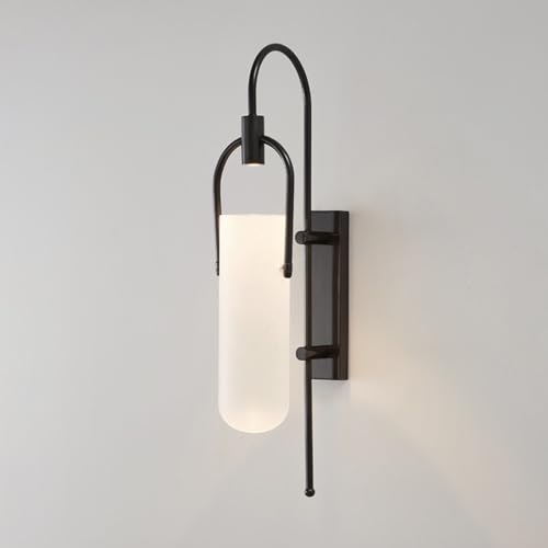 YFMYY Zylindrische Wandleuchte, moderne LED-Wandleuchten mit kuppelförmigem Lampenschirm aus weißem Milchglas, Wandlampen für Schlafzimmer, Wohnzimmer, Treppen, Flur von YFMYY