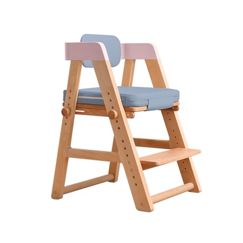 YFRR-789 Studie Stuhl Kinder-Esszimmerstuhl kann den Arbeitsstuhl anheben, Heimschreibtischstuhl, Korrektur, sitzender, wachsender Holzstuhl (Color : Pink) von YFRR-789