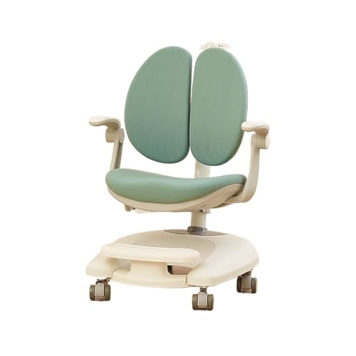 YFRR-789 Studie Stuhl Kinder-Schreibtischstuhl, höhenverstellbarer Stuhl, ergonomischer Stuhl, Kinder-Lernstuhl, drehbare Netz-Studentenstühle for 4–12 Jahre (Color : Green) von YFRR-789
