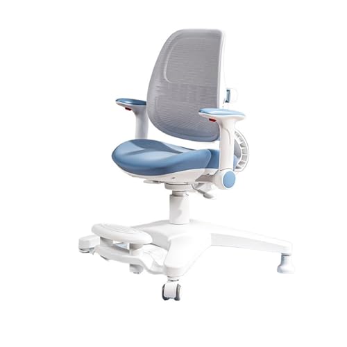 YFRR-789 Studie Stuhl Kinder-Studienstuhl, Sitzhaltungskorrektur-Bürostuhl mit abnehmbarem Fußpedal, höhenverstellbarer Schreibtischstuhl, ergonomischer Kinder-Lernstuhl (Color : Blue) von YFRR-789