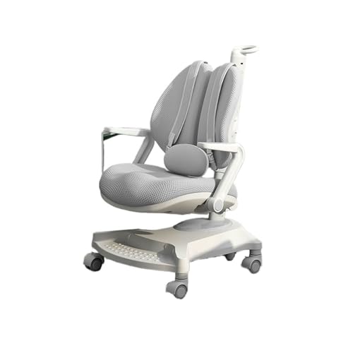 YFRR-789 Studie Stuhl Kinder-Studienstuhl, Stuhl zur Haltungsreduzierung, anhebbarer Stuhl mit bequemer Rückenlehne, höhenverstellbarer Kinder-Bürostuhl (Color : Grigio) von YFRR-789