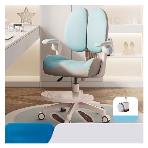YFRR-789 Studie Stuhl Verbesserte Kinder-Schreibtischstühle, höhen- und tiefenverstellbarer Kinder-Computerstuhl, Hebe-Schreibstuhl for zu Hause, niedlicher Kinder-Lernstuhl (Color : Blue) von YFRR-789