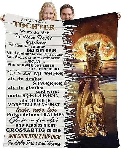 Kuscheldecke Personalisierte Flauschige Geschenke Decke An Unsere Tochter von Eltern,Super Weiche Decke Mama und Papa für Tochter Positive Ermutigung und Liebe Tochter Sofadecke Eltern für Tochter von YGFADH