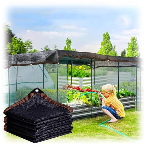 Garten Schattierungsnetz Schattiernetz Sonnenschutznetz Mit Ösen Sichtschutznetz Für Balkon Pflanze Gewächshaus Scheune Außen Hof Dach (0.9x4) m (2x2.5) m (3x8) m (4x4) m(Size:(10x10) m) von YHDZWY