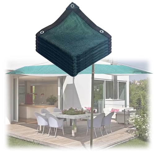 Hof Schattennetz Dunkelgrün Schattierungsnetz 90% UVbeständiges Sonnenschutznetz Schattiernetz Windschutz Sichtschutznetz Mit Ösen Schatten Netz Für Garten Pergola Außen(Size:(5x10) m) von YHDZWY