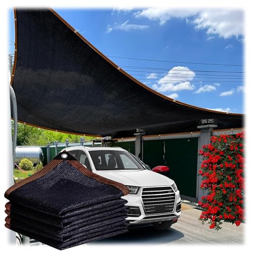 Hof Schattierungsnetz Sonnenschutz Netz Schattentuch Leicht Und Haltbarkeit Abdecknetz 90% Shading Rate Für Gewächshaus Garten Blumen Pflanze Carport (4x6) m (6x7) m (8x15) m Schwarz(Size:(6x15) m) von YHDZWY