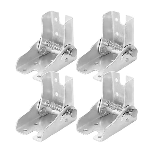 4 Stück 90 Grad selbstsichernde Klappscharniere, Tischbeine, Stuhlverlängerung, faltbar, selbstsichernde Falten, Füße, Scharniere, Hardware (Color : Silver 4pcs) von YIHANSS