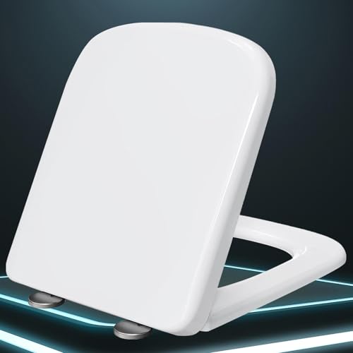 YIHANWUU Toilettensitz Mit Langsamer Schließung, Weißer Toilettensitz, Absenkautomatik, Leicht Zu Montierender Toilettensitz, Schnellverschluss, Standard-Toilettensitz, Langlebiger Deckel, Wird Mit Pa YIHANWUU Toilettensitz Mit Langsamer Schließung, Weißer Toilettensitz, Absenkautomatik, Leicht Zu Montierender Toilettensitz, Schnellverschluss, Standard-Toilettensitz, Langlebiger Deckel, Wird Mit Pa von YIHANWUU