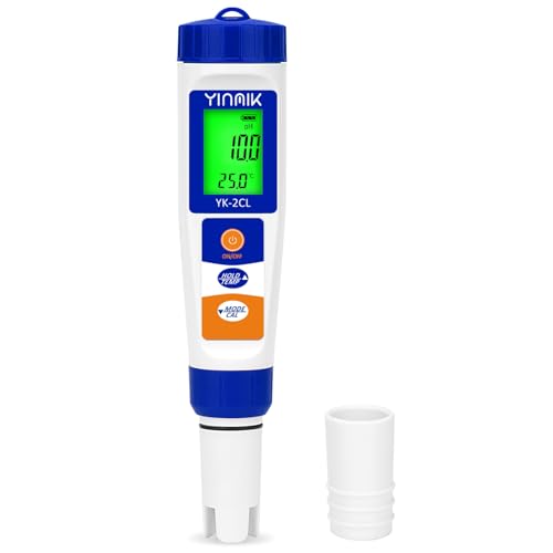 YINMIK pH und Chlor Messgerät 7-in-1 pH Messgerät für Pool und Whirlpool Digitaler pH und Chlor Tester für pH, Chlor, Salzgehalt, ORP, EC, TDS und Temp Genauigkeit für Salzwasserbecken und Aquarien YINMIK pH und Chlor Messgerät 7-in-1 pH Messgerät für Pool und Whirlpool Digitaler pH und Chlor Tester für pH, Chlor, Salzgehalt, ORP, EC, TDS und Temp Genauigkeit für Salzwasserbecken und Aquarien von YINMIK