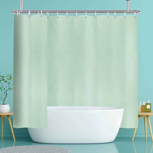 YISURE Duschvorhang mit Gewicht Grün 240x200, extra breiter Duschvorhang Textil wasserabweisender für Bad und Badewanne, Breite 240 x Höhe 200cm von YISURE