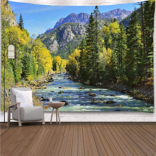 YISURE Tapestry Forest Wandteppich xxl Wald Natur Bäume Grün Kiefernbaum Landschaft Wall Hanging Extra Large Tapestries for Home Office Dorm Decoration, 305 x230 cm von YISURE