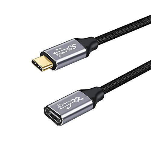 YIWENTEC USB C auf USB C 0,5 m m?nnlich weiblich, USB C Datenkabel, USB 3.1 Gen 2 10 Gbit/s Data Transfer USB C 100 W Kabel, 4 K 60 Hz USB C Display Cable von YIWENTEC