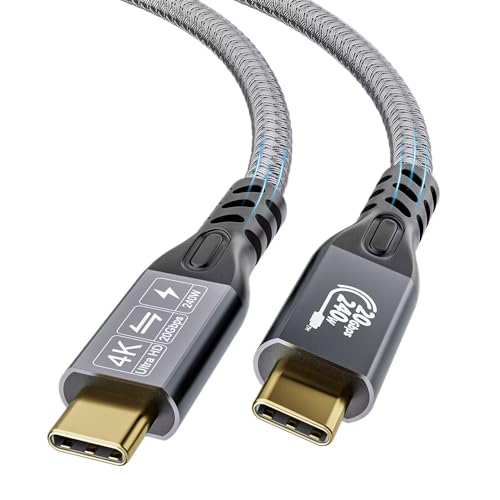 YIWNETEC USB C Kabel auf USB C 3.2 männlich Gen2 × 2 Typ C Ladekabel, 20 Gbps Datentransfer, 240 W 48 V/5 A Schnellladekabel, 4 K @ 60 Hz Video Transfer (gerade, 0,5 m) von YIWENTEC