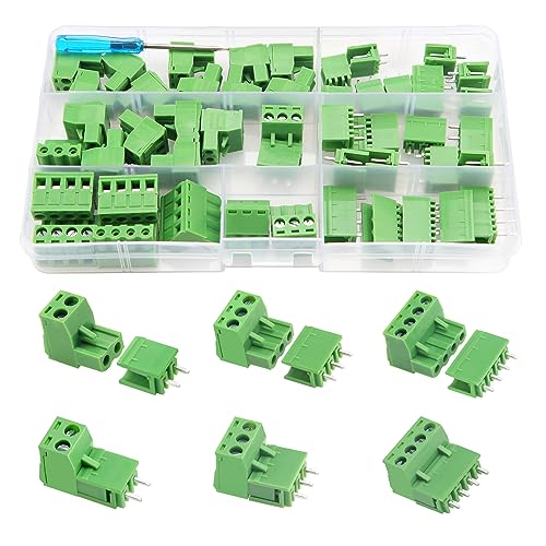 YIXISI 25 Paare PCB Mount Screw Klemmenblock Pluggable, 5.08mm 2 Pin / 3 Pin /4 Pin PCB Terminal Block Stecker, Schraubklemmenblock Verbinder, für Leiterplatte von YIXISI