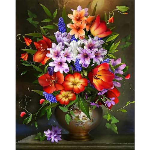 YIYUE 5D Diamond Painting Kits Bilder für Erwachsene, Blumen DIY Diamant Malerei Painting Bilder Set, Diamond Art Full Runder Malen Nach Zahlen Erwachsene Set (35x45cm), Nr. 17 von YIYUE