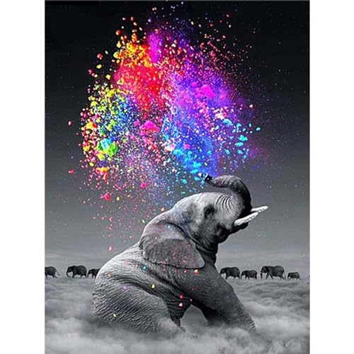 YIYUE 5D Diamond Painting Kits Bilder für Erwachsene, Elefant DIY Diamant Malerei Painting Bilder Set, Diamond Art Full Runder Malen Nach Zahlen Erwachsene Set (35x45cm), Nr. 7 von YIYUE