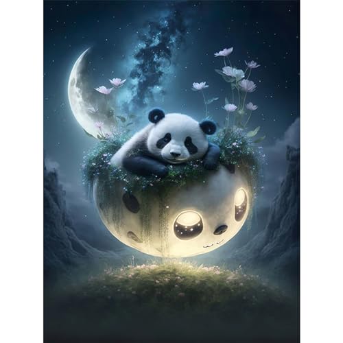 YIYUE 5D Diamond Painting Kits Bilder für Erwachsene, Panda DIY Diamant Malerei Painting Bilder Set, Diamond Art Full Runder Malen Nach Zahlen Erwachsene Set (35x45cm), Nr. 5 von YIYUE