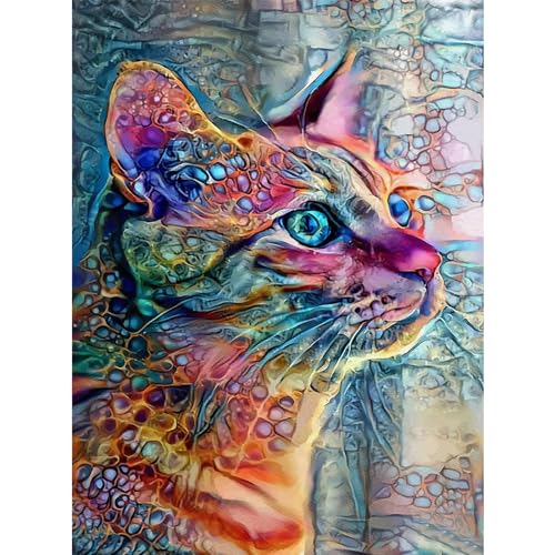 YIYUE Diamond Painting Kits Bilder für Erwachsene, Katze DIY Diamant Malerei Painting Bilder Set, 5D Diamond Art Full Runder Malen Nach Zahlen Erwachsene Set (35x45cm), Nr. 5 von YIYUE