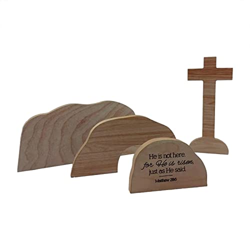 Ostern-Auferstehungs Szenen Set Osterkrippe, Ostergrab-Set aus Holz, Osterdeko Jesus-Krippe Statuen Set Mit Leerem Grab, Abnehmbares Religiöses Kunsthandwerk, Osterstatuen-Dekor, Christliches Dekor von YLLQXI