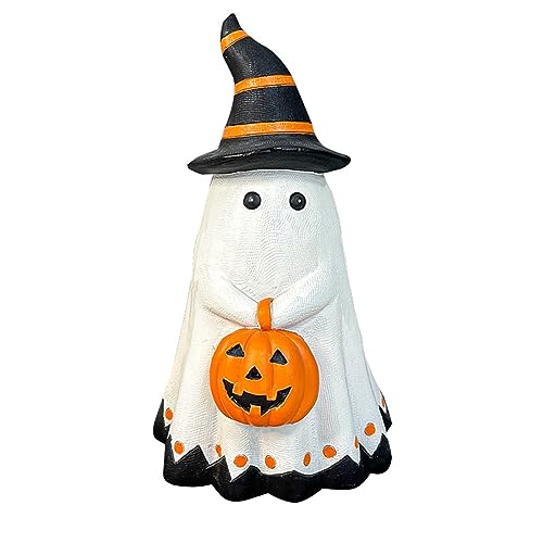 YLLQXI Halloween Deko Geisterskulpturen, Halloween Gruselige Geist Ornament, Keramik Weiß Geist Figuren, Gruselige Harz Halloween Geist Ornamente, Halloween Geist Skulptur Dekor für (White, One Size) von YLLQXI