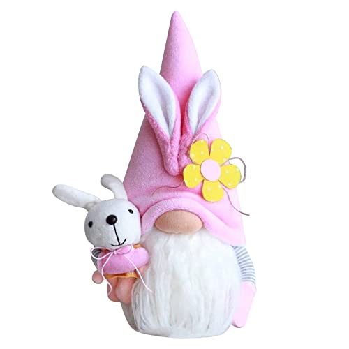 YLLQXI Ostern Wichtel, Osterdeko Handgemachte Plüsch Osterhasen Zwerg Ostern Deko Frühlingsdeko Tischdeko Frühling Osterhase Puppen Dekor Frühlingsdeko Innen fürHome Farmhouse Kitchen Decor4 von YLLQXI