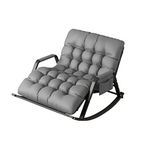 Modern Schaukelstuhl Schaukelstuhl Relaxsessel Bequemer Übergröße/Lounge/Liegen, Schaukelstuhl Mit Seitentasche, Schaukelsessel Mit Verstellbarer Fußstütze ( Color : Dark gray , Size : 93*113cm ) von YNAYGDIUGD