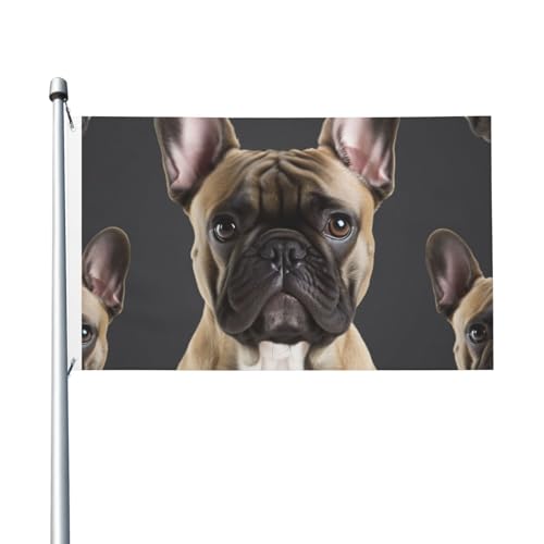 Französische Bulldoggen-Flagge, 150 x 90 cm, Outdoor-Flaggen mit Ösen, doppelseitig, Gartenflagge, großes Banner, Schild, Hausflaggen, Hof und Außenbereich, dekorative Flagge von YNCATXZ