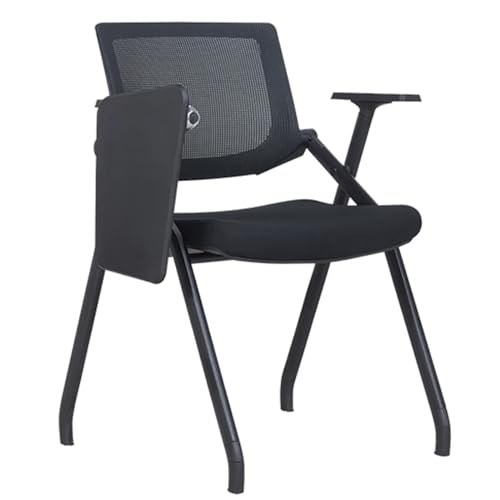 Schwarzer Bürostuhl Klappbarer Konferenzstuhl Schulungsstuhl Mit Tischplatte Empfangsraumstuhl Klassenzimmer-Lernstuhl (Color : B, S : 66x56x83cm) von YNSHOP