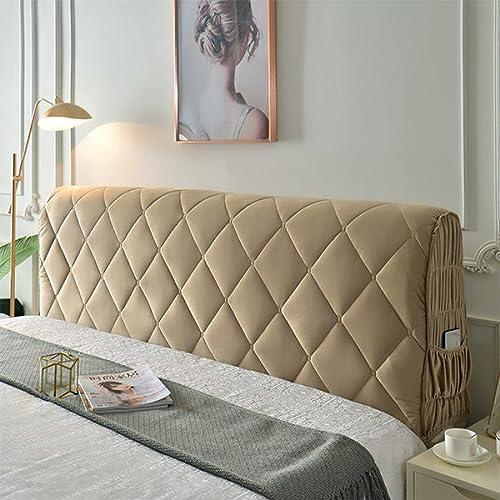 YOHOCS Bett Kopfteil Bezug, Bettkopfteil Hussen, Dehnbare Saubdichte Schutzhülle, Bettkopfteil Hussen Abdeckung Cover Für Full Twin Queen King Bett Kopf,Light Coffee,160cm von YOHOCS