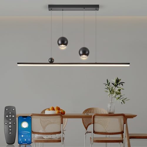 YOODI Moderne LED Pendelleuchte Esstisch 36W, Hängelampe Dimmbar Mit Fernbedienung, 3000K-6000K, Hängeleuchte Esszimmer Höhenverstellbar Pendelleuchten für Schlafzimmer, Wohnzimmer, Kücheninsel von YOODI