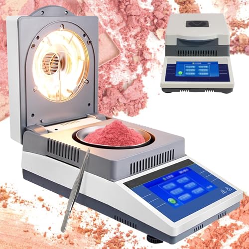 YOOTg Schnell Erhitzendes Digitales Feuchtigkeitsmessgerät, Labor-Halogen-Feuchtigkeitsmessgerät, Geeignet Für Pulver/Kräuter/Tee/Fleisch/Lebensmittel,DHS-20（110g/5mg） von YOOTg