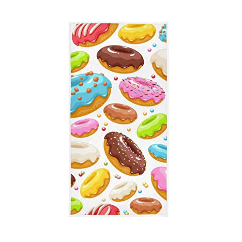 YOUJUNER Handtücher Bunte Donuts-Muster Decor Soft Face Handtuch Absorbierende Badezimmer Küchentücher 76 X 38 cm von YOUJUNER