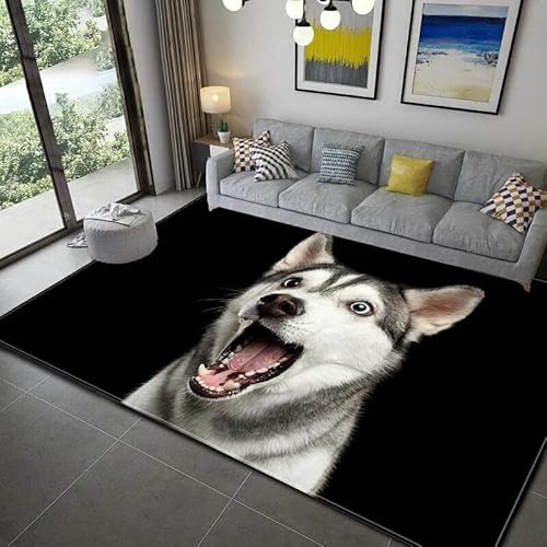 YOUOUSI 3D-Teppich mit lustigem Tierhund, für den Eingangsbereich, Fußmatte, Wohnzimmerteppich, rutschfest, für Flur, Schlafzimmer, Badezimmer, Bodenmatte, Küchenbodenmatte von YOUOUSI