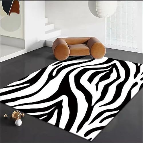 YOUOUSI 3D Zebra Streifen Druck Teppich Wohnzimmer Schlafzimmer Teppich Matte Bereich Teppich Nacht Anti-rutsch-Matte Hause Dekoration von YOUOUSI