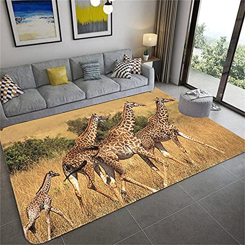 YOUOUSI Afrikanische Tier-Giraffe-Eingangsteppich-Fußmatte, Wohnzimmerteppich, Rutschfester Flur, Schlafzimmer, Badezimmer, Bodenmatte, Küchenbodenmatte von YOUOUSI