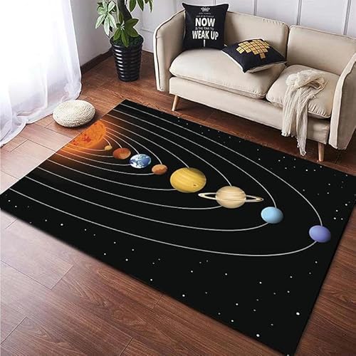 YOUOUSI Galaxy Eight Planets Bereich Teppich Kinderzimmer Wohnzimmer Schlafzimmer Home Dekoration Teppich Anti-Rutsch-Matte Spielmatte Geschenk von YOUOUSI