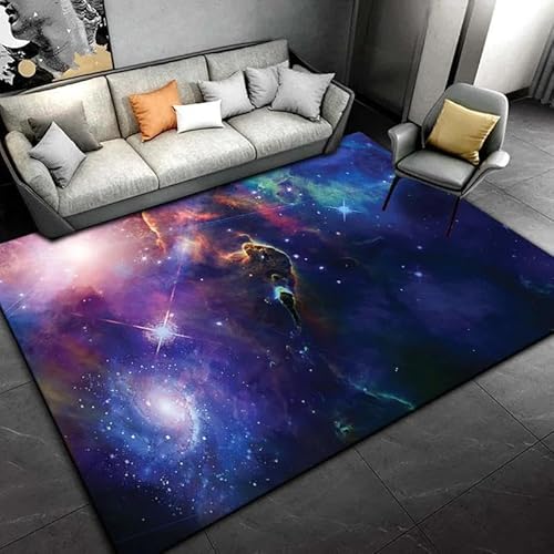 YOUOUSI Großer Teppich mit Galaxie-Wirbelmuster, geeignet für Zuhause, Wohnzimmer, Jungen und Mädchen, Schlafzimmer, Sofa, Fußmatte, Dekoration, Geschenke von YOUOUSI