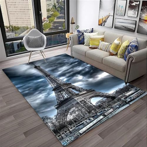 YOUOUSI Iron Tower Cloud Scenery Eingang Teppich Fußmatte Wohnzimmer Teppich rutschfeste Korridor Schlafzimmer Badezimmer Bodenmatte Küche Bodenmatte von YOUOUSI