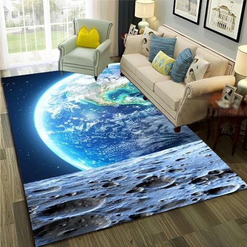 YOUOUSI Raum Planet Mond Eingang Teppich Fußmatte Wohnzimmer Teppich rutschfeste Korridor Schlafzimmer Badezimmer Bodenmatte Küche Bodenmatte von YOUOUSI