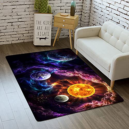 YOUOUSI Universum Raum Planet Kinderzimmer Teppich Junge Schlafzimmer Anti-Rutsch-Matte Badezimmer Home Dekoration Spiel Krabbelbodenmatte von YOUOUSI