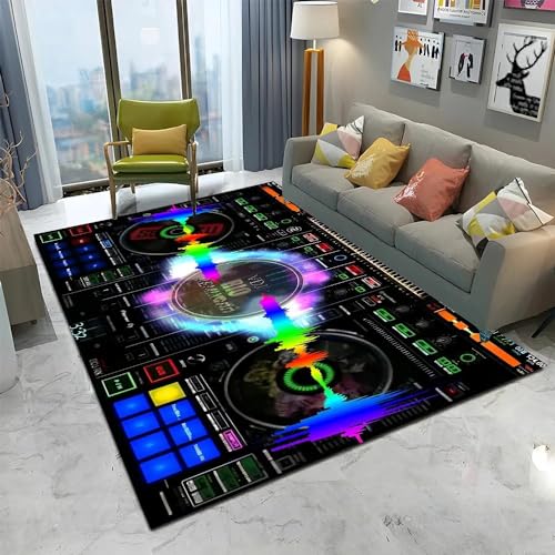 YOUSHIHUI Bunter DJ-Keyboard-Musikbildschirm-3D-Teppich, Heimdekorationsbereichsteppich, Wohnzimmer, Schlafzimmer, Spielzimmer, Teppichdekorationsraum von YOUSHIHUI