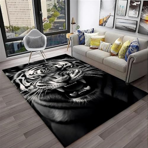 YOUSHIHUI Tierische Tigerzähne Teppichboden große Fläche Wohnzimmer Schlafzimmer Teppich weiche Fußmatte Anti-Rutsch-Matte Dekoration von YOUSHIHUI