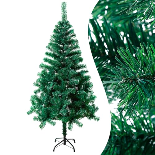 YRHome PVC Künstlicher Weihnachtsbaum 210cm 750 Spitzen Tannenbaum Christbaum naturgetreu Weihnachtsdeko Weihnachtsbäume -Schnellaufbau Klappsystem, Schwer entflammbar und Metall Ständer -Grün von YRHome