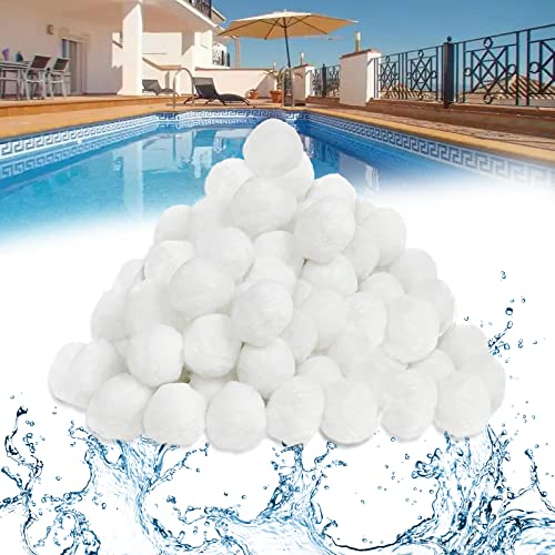 YRHome Filterballs für Sandfilteranlagen, 2100g Filterbälle, Kann 75 kg Filtersand Ersetzen, Geeignet für Pool Filter Schwimmbad Filteranlage, Poolreinigung Zubehör, Weiß, MEHRWEG (2100g) von YRHome