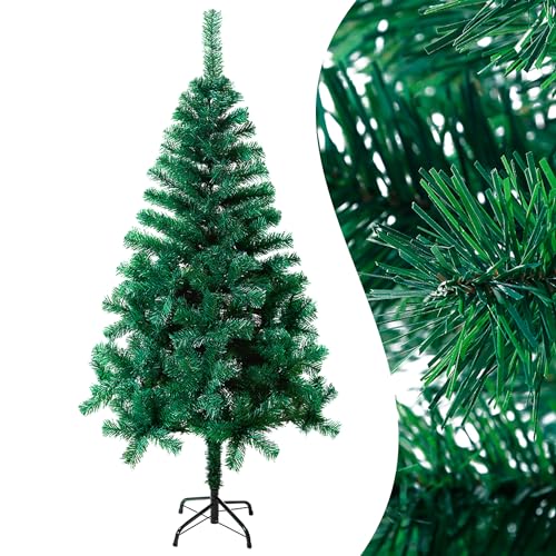 YRHome PVC Künstlicher Weihnachtsbaum 180cm 500 Spitzen Tannenbaum Christbaum naturgetreu Weihnachtsdeko Weihnachtsbäume -Schnellaufbau Klappsystem, Schwer entflammbar und Metall Ständer -Grün von YRHome